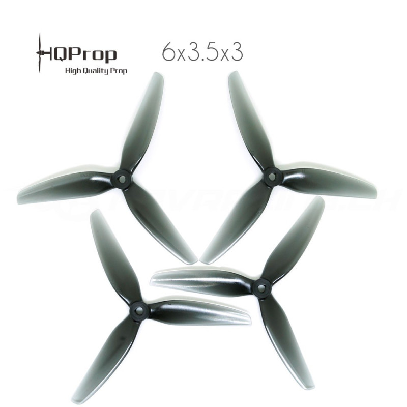 HQProp DP 6x3.5x3 Durable PC Propeller - Light Grey (Triblade)