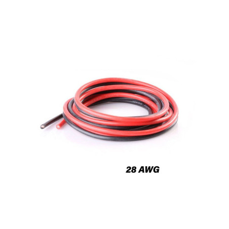 1m Silicone Wire 28AWG Red + Black