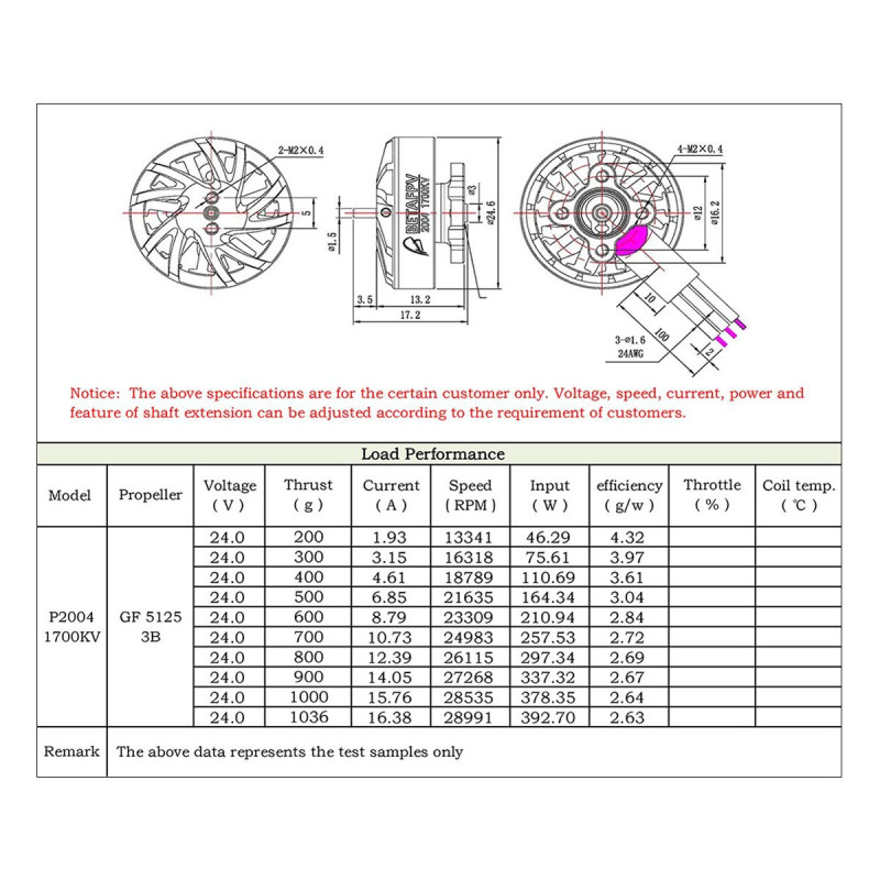 BetaFPV 2004 1700KV Brushless Motor