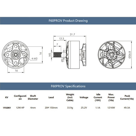 Tiger Motor F60Pro V 1750Kv - Grey