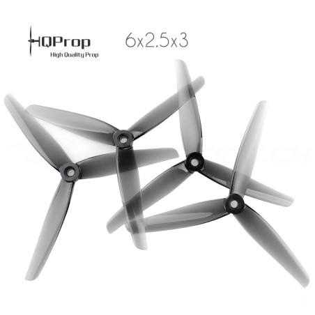 HQProp DP 6x2.5x3 Durable PC Propeller - Light Grey (Triblade)