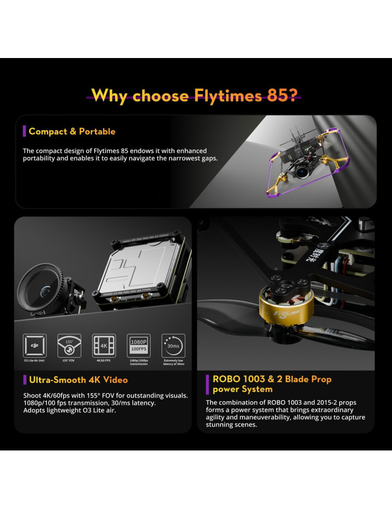 Flywoo Flytimes 85 HD O3 Lite 2S (ELRS 2.4G)