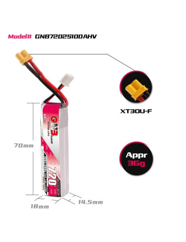 GNB 720mAh 2S LiHV 100C (XT30) 2
