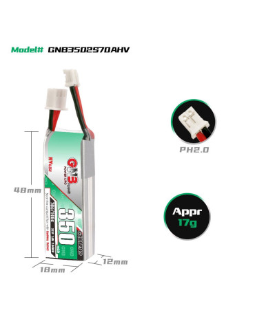GNB 350mAh 2S LiHV 70C (PH2.0) 2