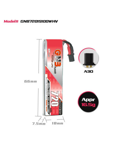 GNB 720mAh 1S LiHV 100C (A30) 2