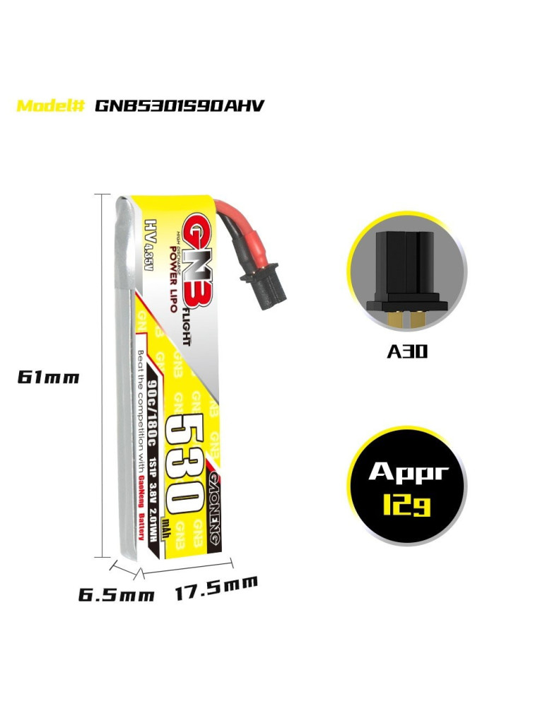 GNB 530mAh 1S LiHV 90C (A30)