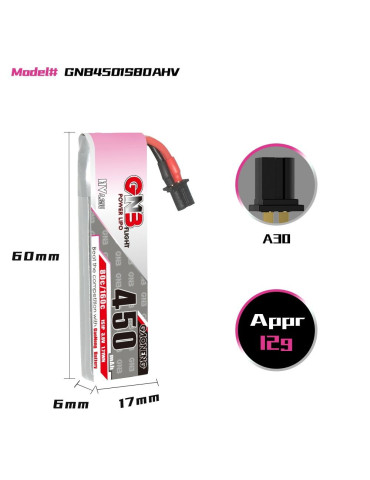 GNB 450mAh 1S LiHV 80C (A30) 2