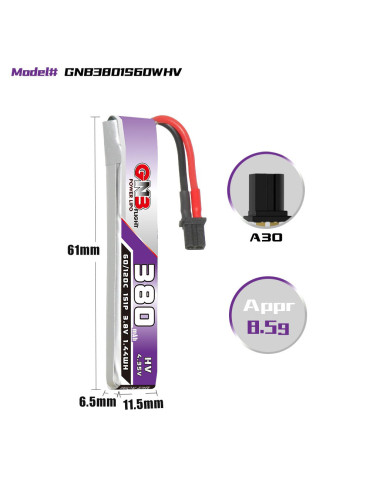GNB 380mAh 1S LiHV 60C (A30) 2