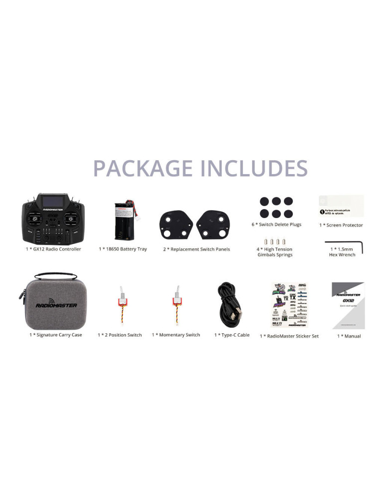 RadioMaster GX12 Dual-Band Gemini-X Radio Controller (ELRS) - M2
