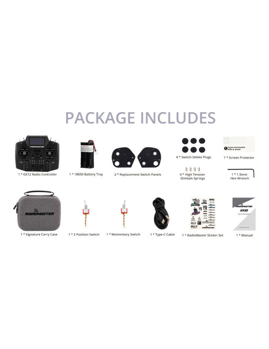 RadioMaster GX12 Dual-Band Gemini-X Radio Controller (ELRS) - M2