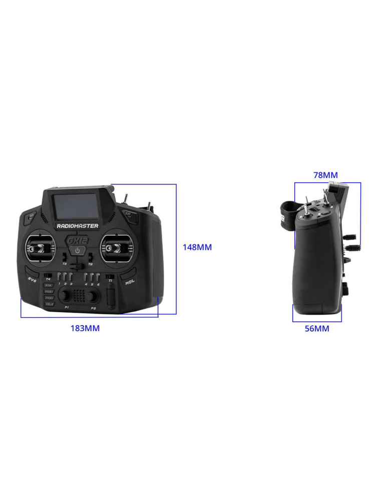 RadioMaster GX12 Dual-Band Gemini-X Radio Controller (ELRS) - M2
