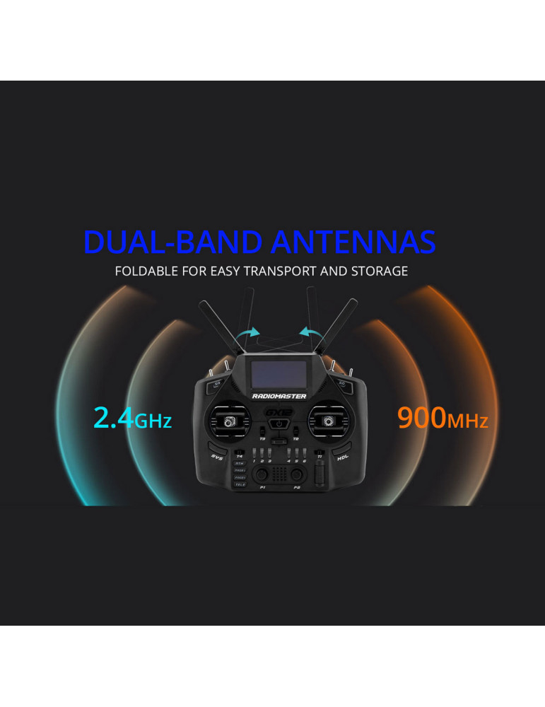 RadioMaster GX12 Dual-Band Gemini-X Radio Controller (ELRS) - M2