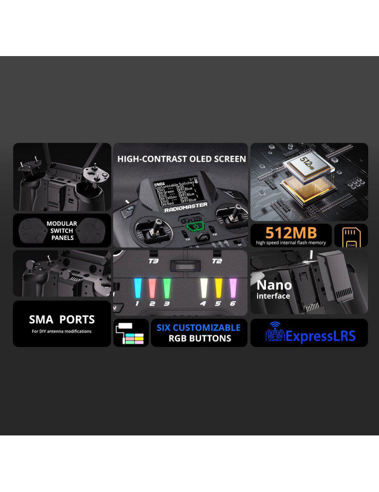 RadioMaster GX12 Dual-Band Gemini-X Radio Controller (ELRS) - M2