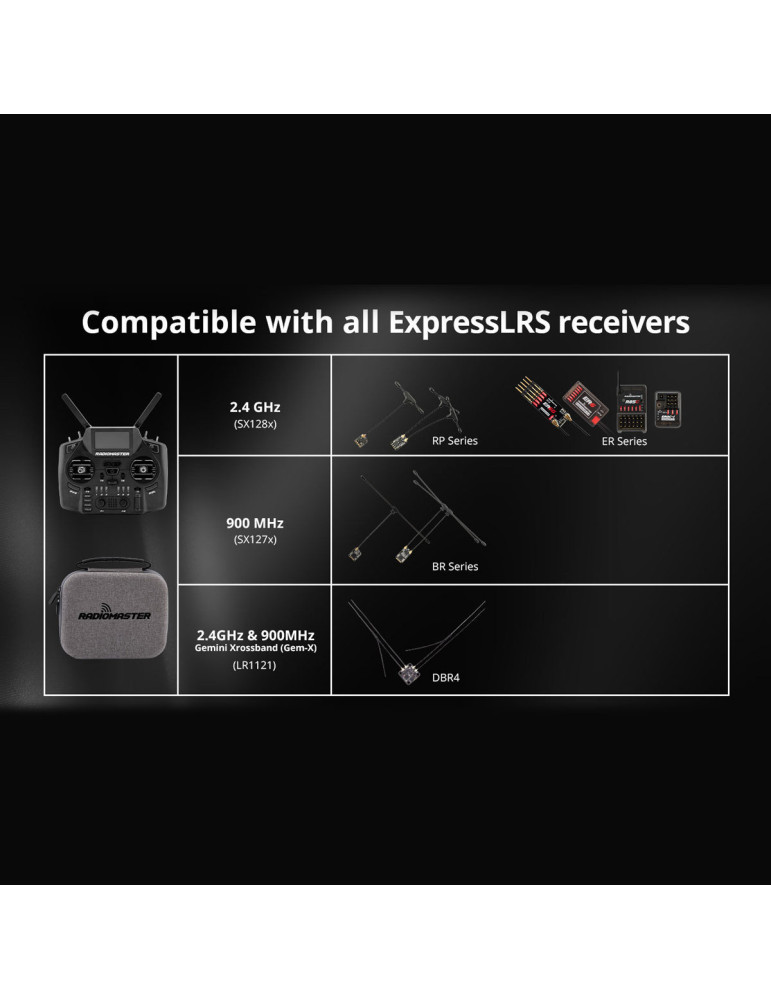 RadioMaster GX12 Dual-Band Gemini-X Radio Controller (ELRS) - M2