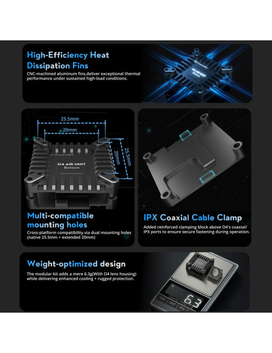 Flywoo O4 Air Unit Cooling CNC Kit