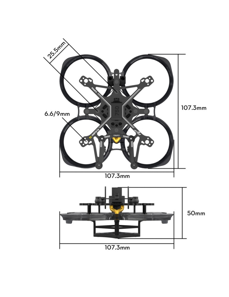 Flywoo FlyLens 75 Frame Kit für O3lite / O4