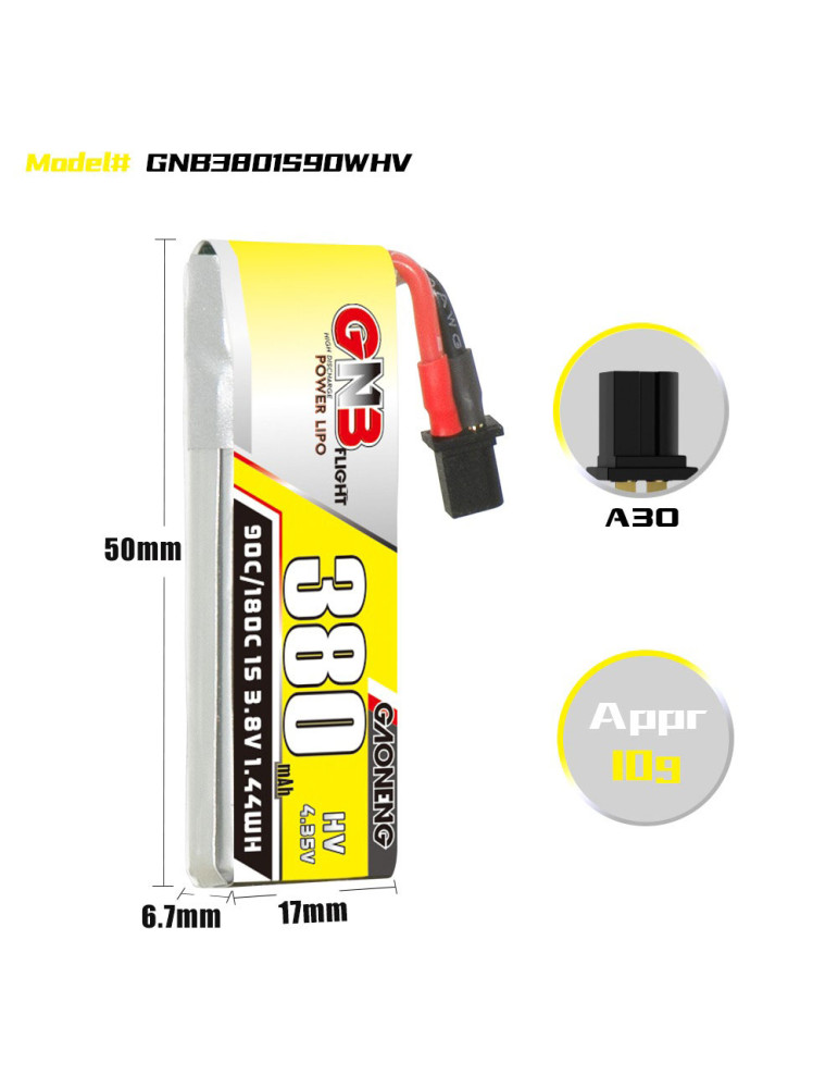 GNB 380mAh 1S LiHV 90C (A30)
