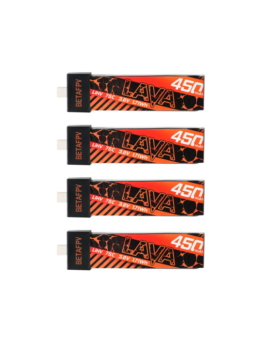 BETAFPV Lava 450mAh 1S 75C (BT2.0) - 4 Stk.
