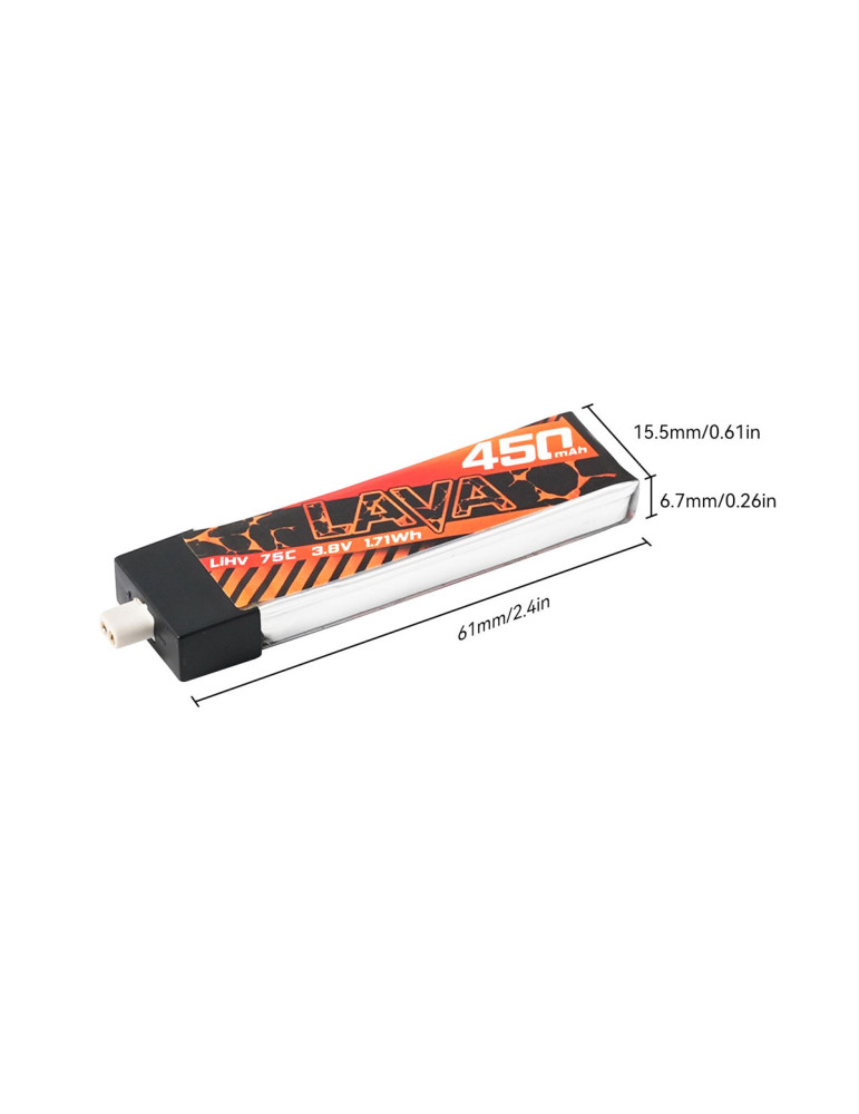 BETAFPV Lava 450mAh 1S 75C (BT2.0) - 4 Stk.