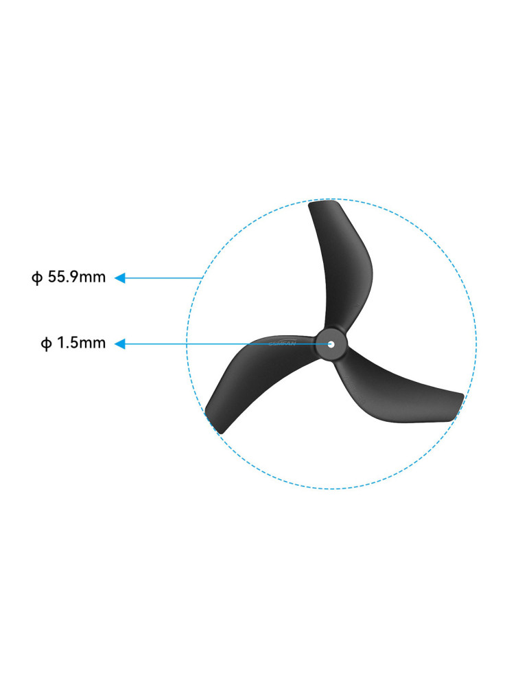 Gemfan 2218 3-Blatt Tiny Whoop Propeller (1.5mm)