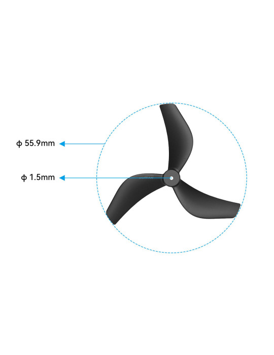 Gemfan 2218 3-Blatt Tiny Whoop Propeller (1.5mm)