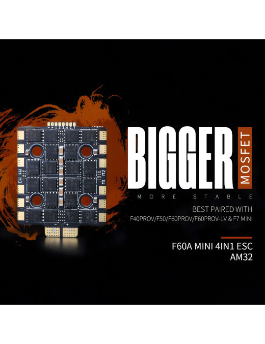 Tiger Motor F60A MINI AM32 compact ESC for 4-8S FPV Racing Drones