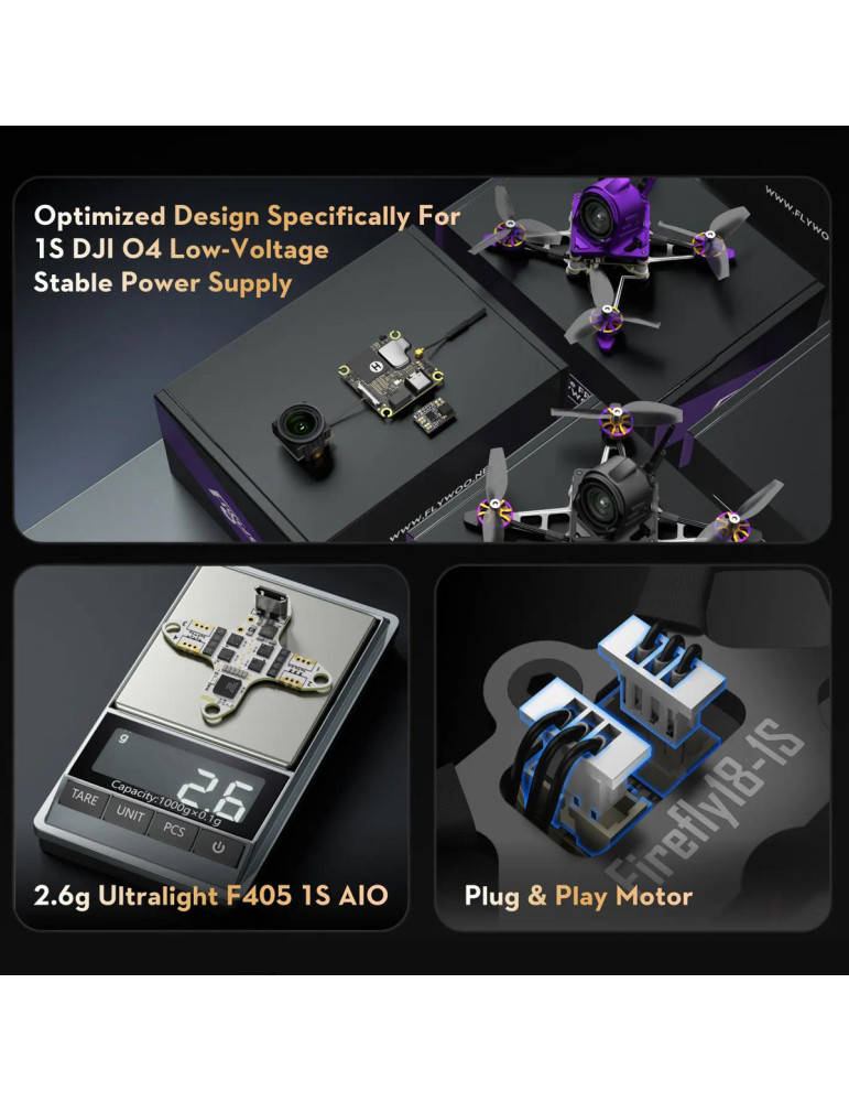 Flywoo Firefly 18 1S Nano Baby V3 O4 Wide Quad (ELRS 2.4G)
