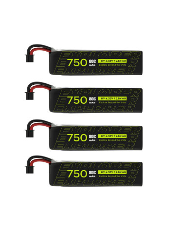 Flywoo Explorer 750mAh 1S HV V2 LiPo Batterie (A30) 4 Stück