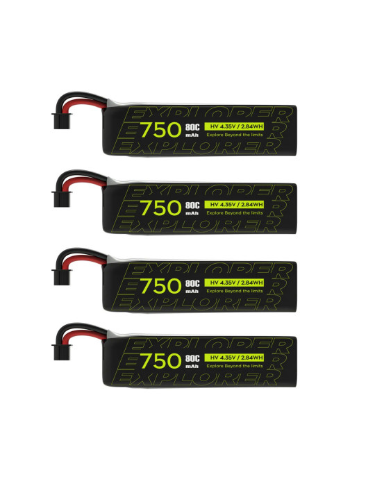 Flywoo Explorer 750mAh 1S HV V2 LiPo Batterie (A30) 4 Stück