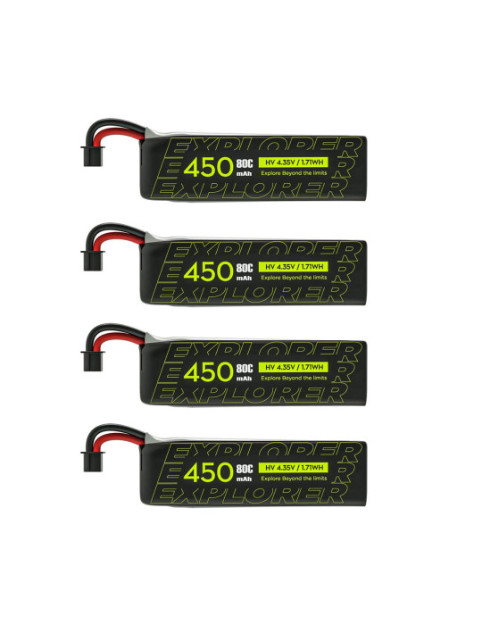 Flywoo Explorer 450mAh 1S HV V2 LiPo Batterie (A30) 4 Stück