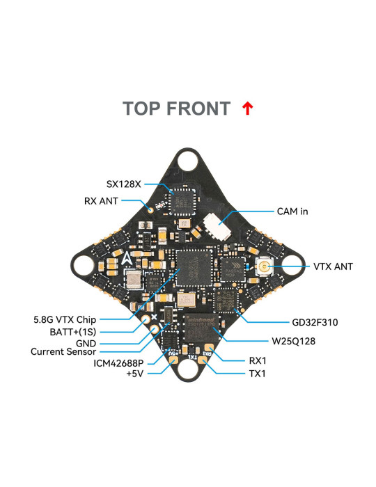 Contrôleur De Vol BetaFPV Air G4 5-en-1 - AIO Avec VTX Et ELRS, Firmware BLHeli_S, Neuf