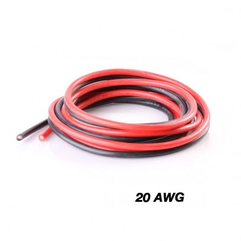 1m Silicone Wire 20AWG Red + Black