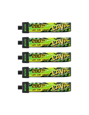 BETAFPV Lava II 280mAh 1S 95C (BT2.0) - 5 Stk.