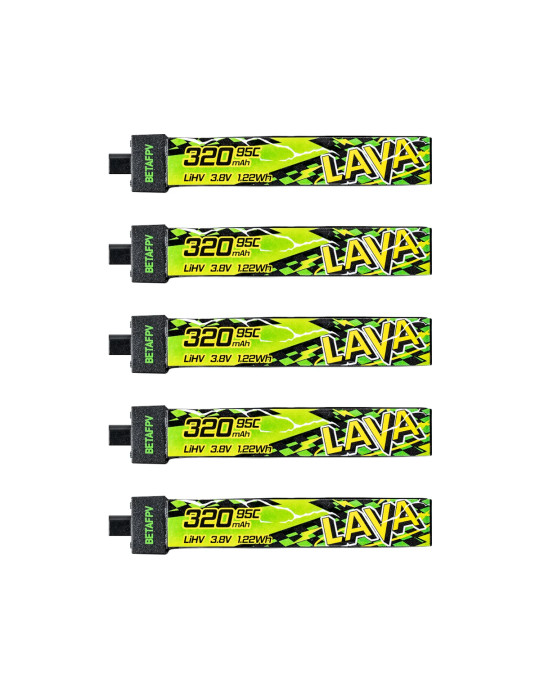 BETAFPV Lava II 320mAh 1S 95C (BT2.0) - 5 Stk.