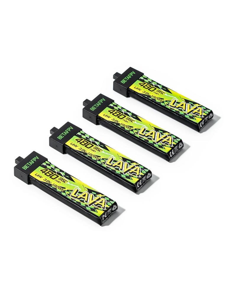 BETAFPV Lava II 480mAh 1S 95C (BT2.0) - 4 Pcs.