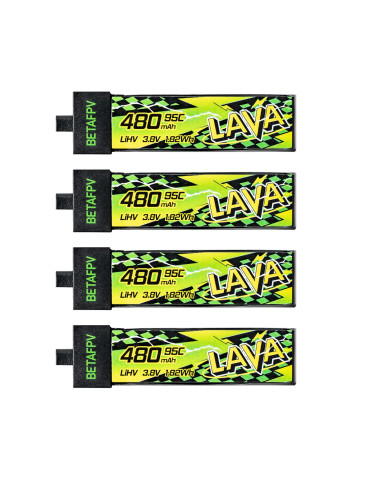 BETAFPV Lava II 480mAh 1S 95C (BT2.0) - 4 Pcs.