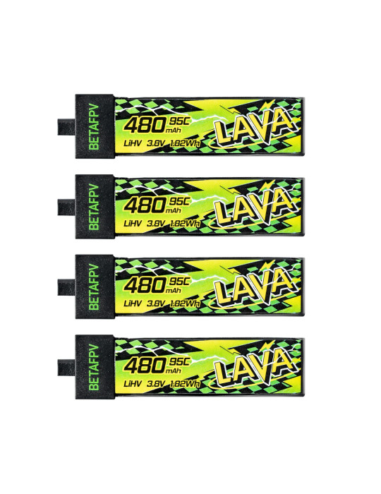 BETAFPV Lava II 480mAh 1S 95C (BT2.0) - 4 Pcs.