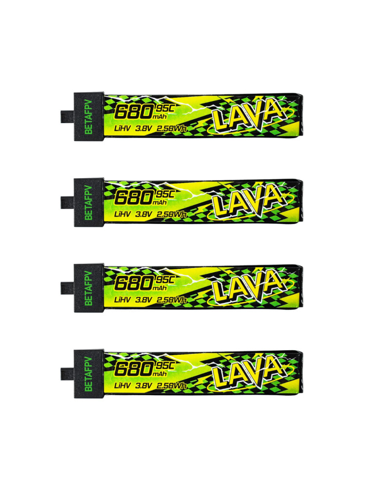 BETAFPV Lava II 680mAh 1S 95C (BT2.0) - 4 Stk.