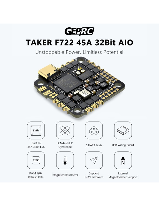 GepRC Taker F722 45A 32Bit AIO