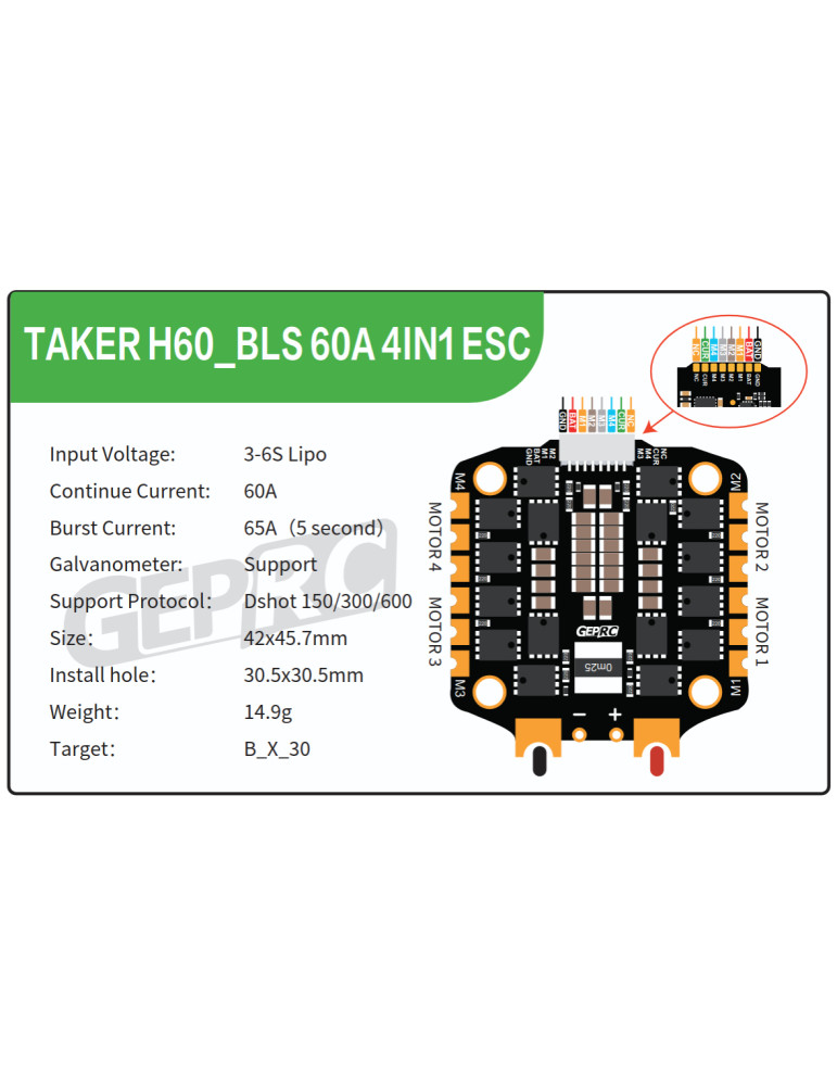 GepRC Taker H60 60A BLS ESC 3-6S