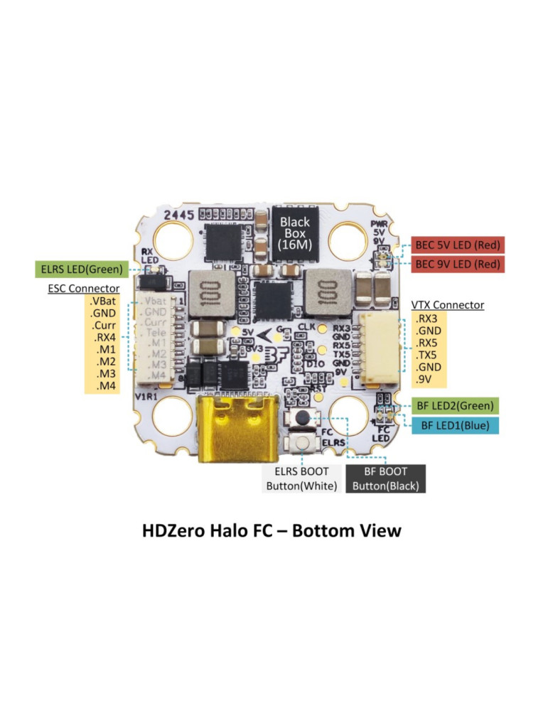 HDZero Halo H7+70A+2.4GHz ELRS Stack