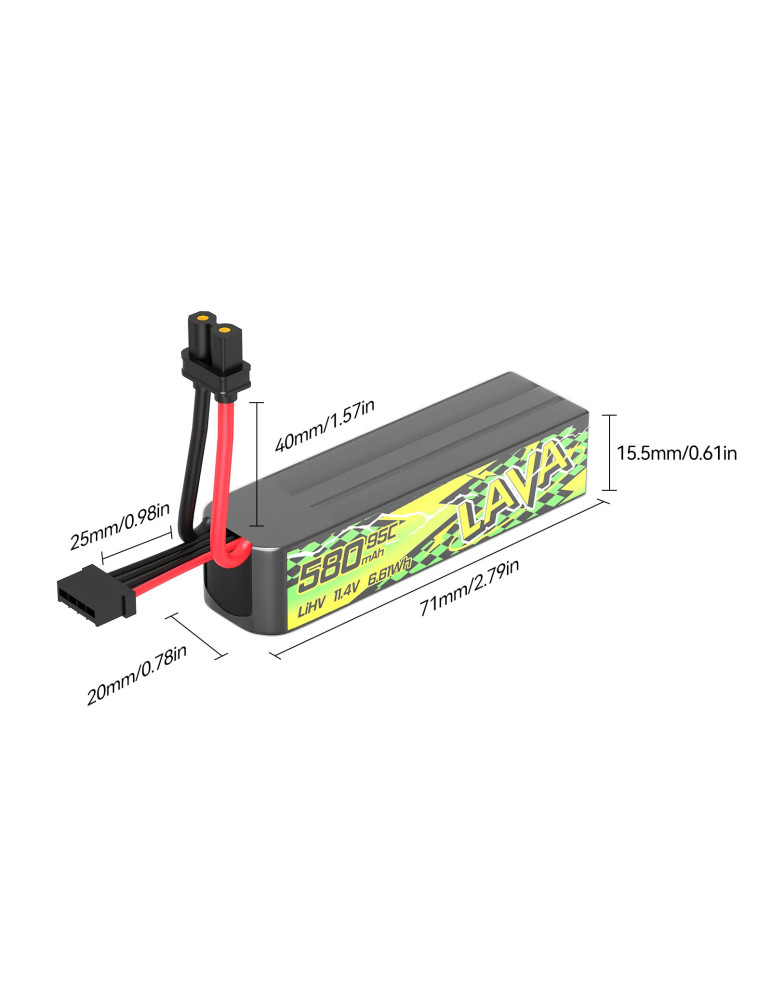 BETAFPV Lava II 580mAh 3S 95C (XT30) - 2 Stk.