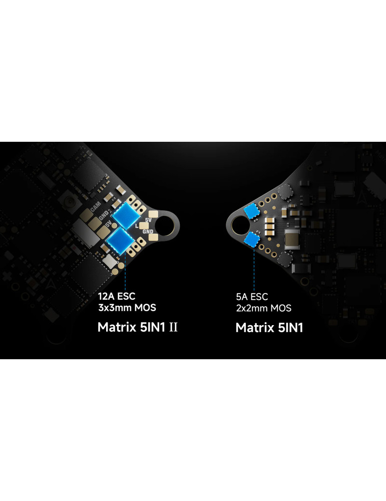 BetaFPV Matrix 5in1 V2 AIO 1S Brushless G4 FC 12A Bluejay ESC - Gelötet