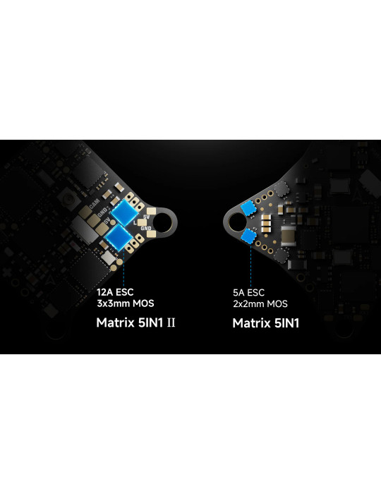 BetaFPV Matrix 5in1 V2 AIO 1S Brushless G4 FC 12A Bluejay ESC - Gelötet
