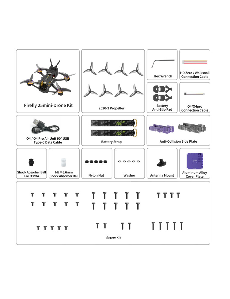 Flywoo Firefly 25MINI Drone Kit 3S (ELRS 2.4G)