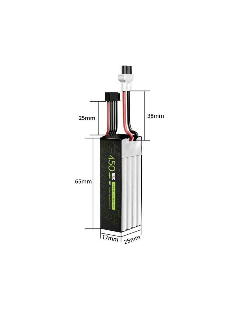 Flywoo Explorer 450mAh 4S HV 80C (XT30) 2 Stück