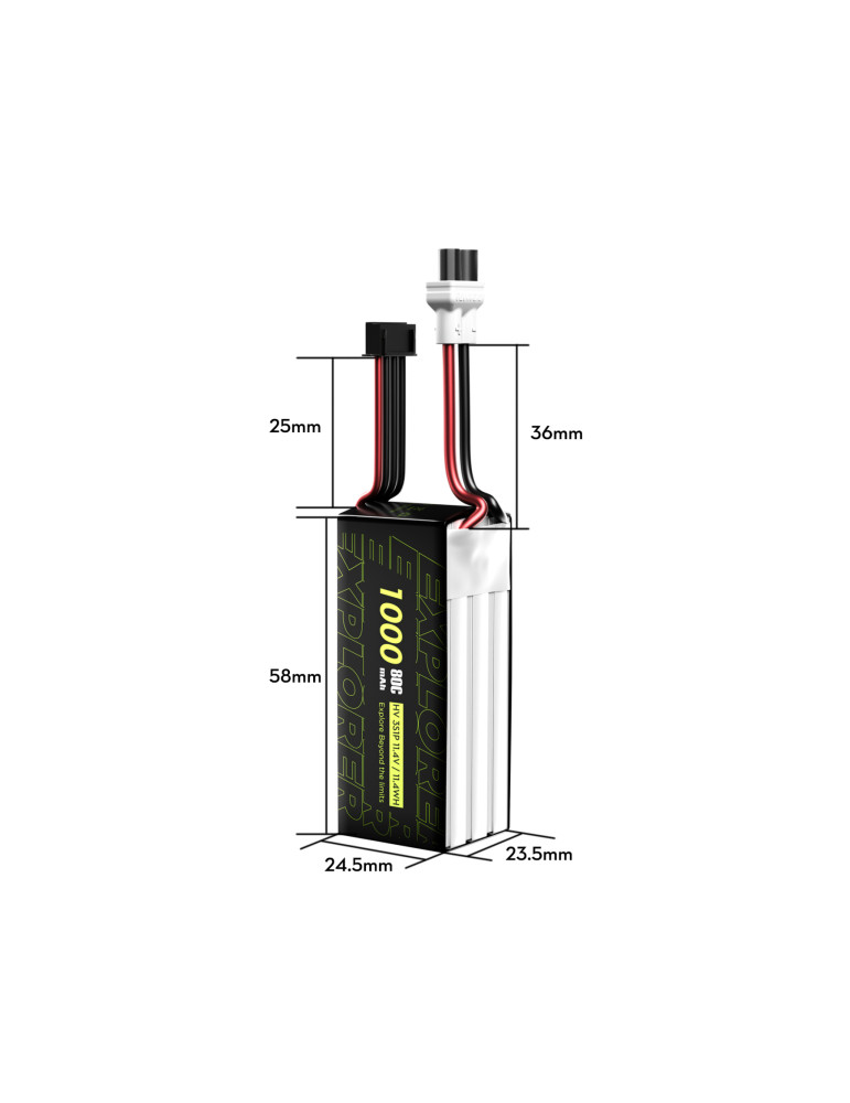 Flywoo Explorer 1000mAh 3S HV 80C (XT30) 2 Stück