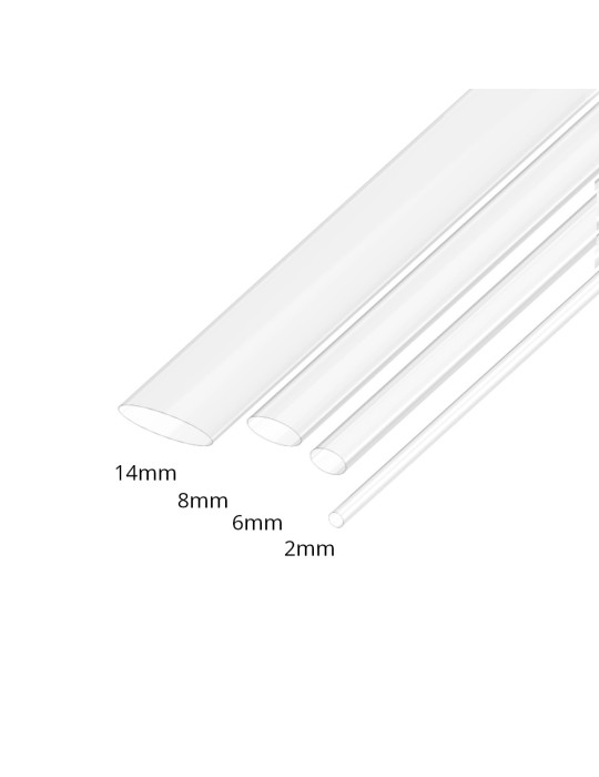 Transparent Heat Shrink Tubing Set 2:1 (2/6/8/14 mm)