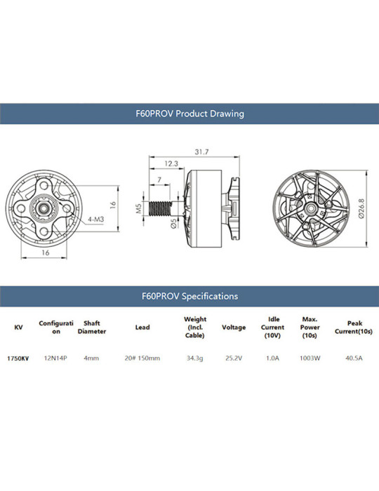 Tiger Motor F60Pro V 1750Kv - Grau