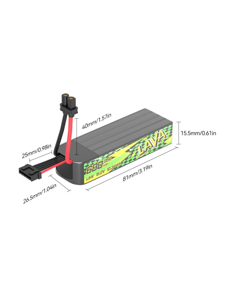 BETAFPV Lava II 680mAh 4S 95C (XT30) - 2 Stk.